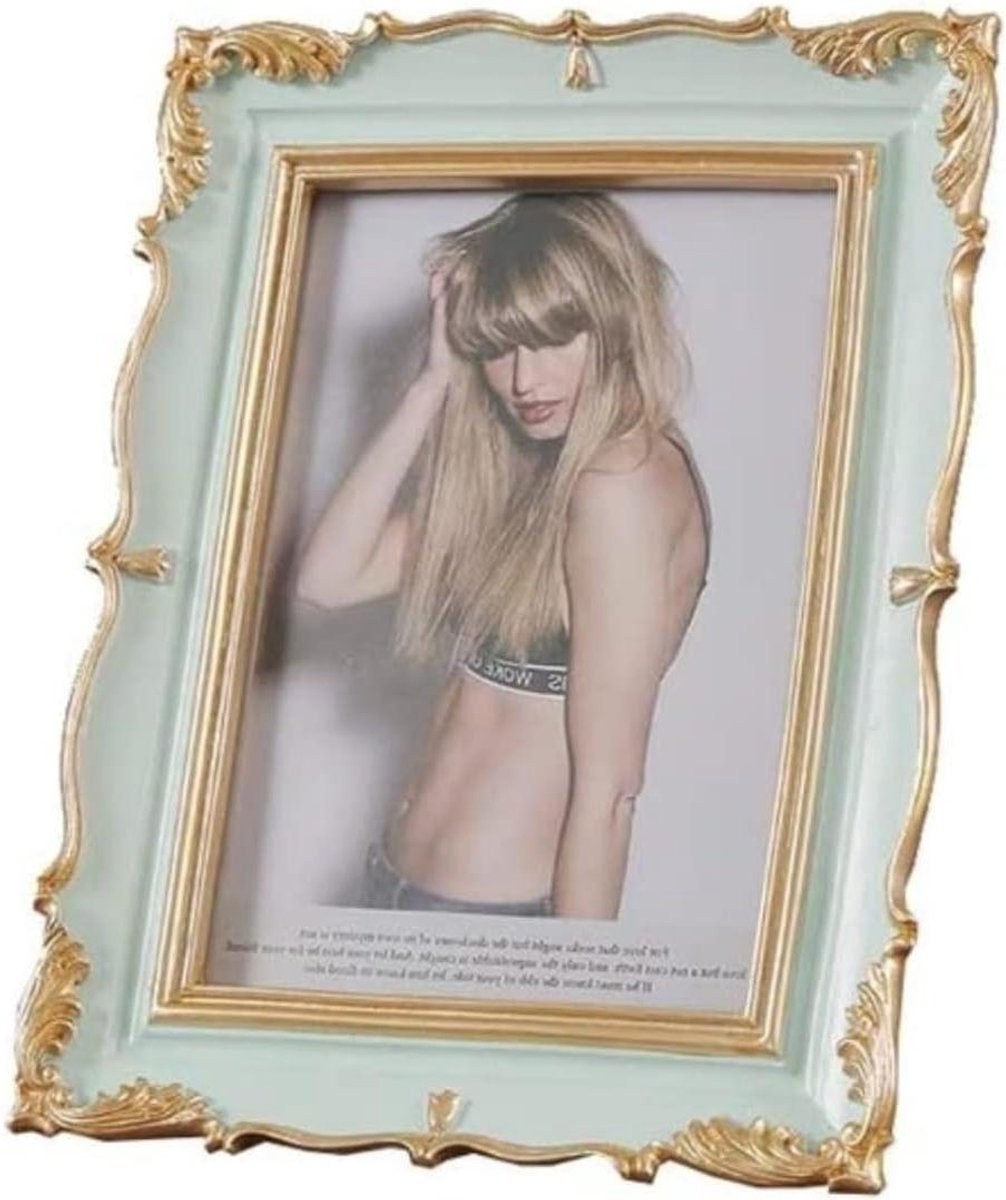 Groene decoratieve fotolijst van hars voor 6-inch foto's