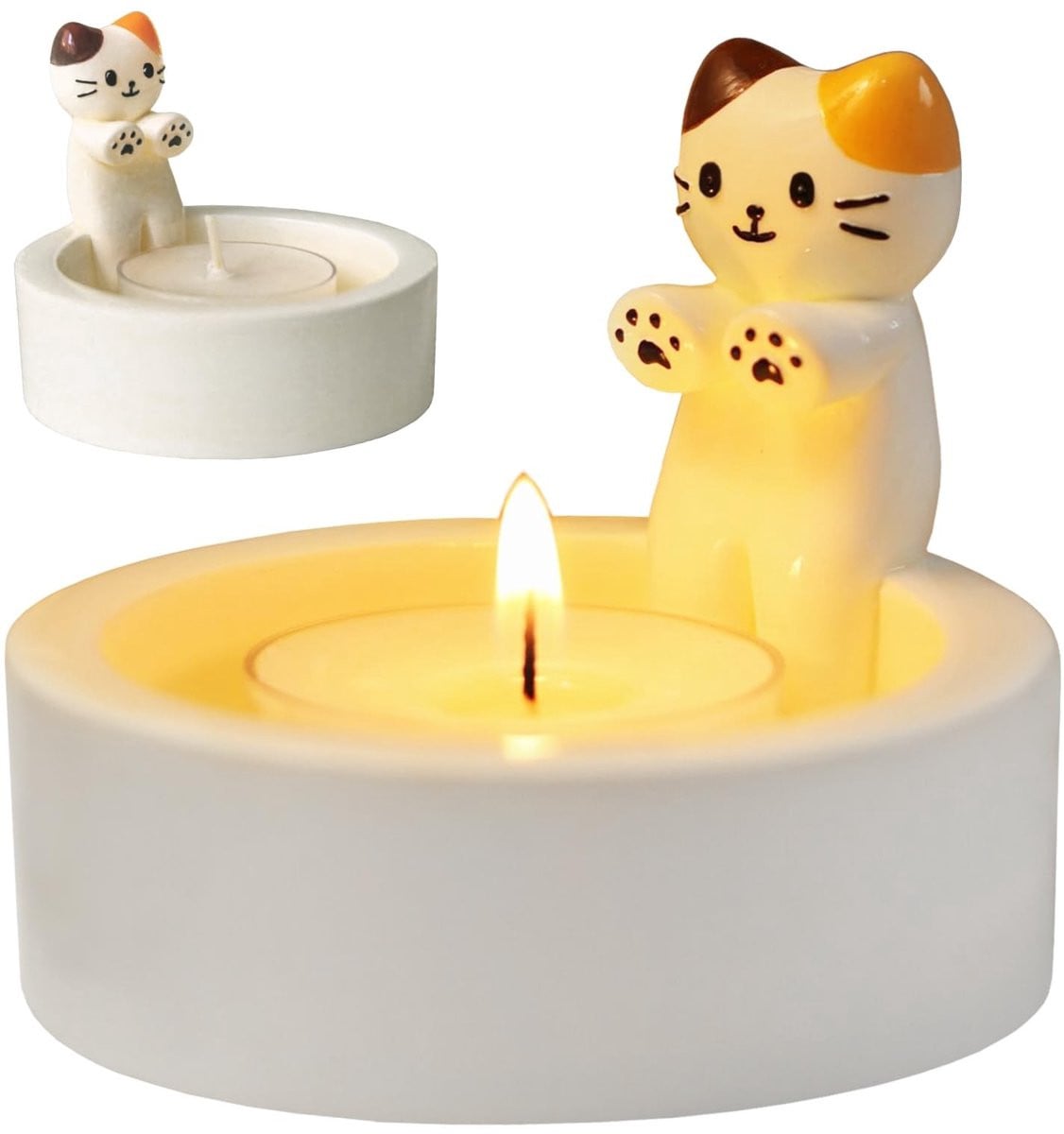 Dailygoods Kandelaar Schattige Kat - Theelichthouder voor Decoratie