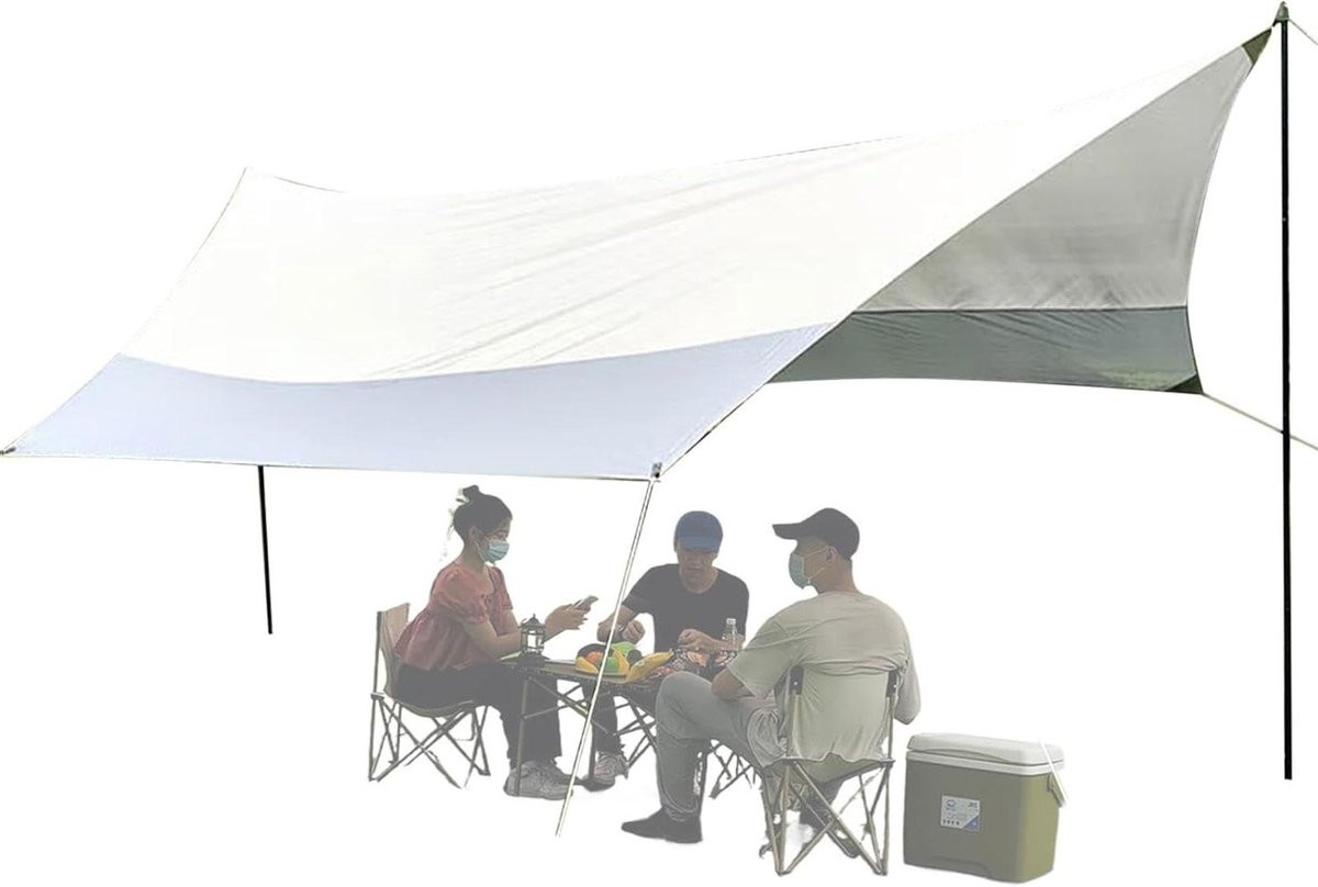 Strand Luifel Zonnescherm Tarp Beige Grijs 520 x 450 cm