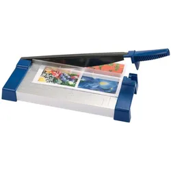 Q-Connect Hebel-Schneidemaschine grau/blau (10 Blätter), Schneidemaschine, Blau, Grau