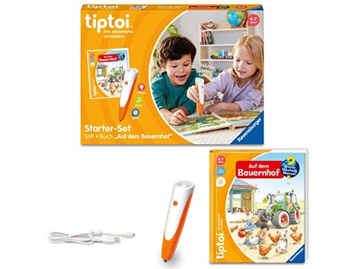 Ravensburger tiptoi Starter-Set 00114: Stift und Bauernhof-Buch - Lernsystem für Kinder - Spiele ab 4 Jahren