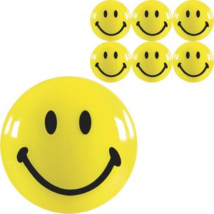 Magnetoplan Magnete 16672 Smileys, gelb, Ø 30 mm, Höhe 14 mm, 6 Stück