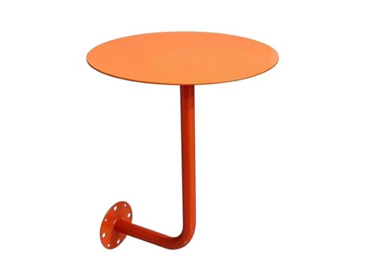 Kleiner runder Wandtisch, klappbarer Vintage-Stehtisch aus Metall Platzsparende Bistrotheke for Cafés, Eckstände im Milchteeladen und Dessertbars – Wandmontage(40X45CM orange iron)