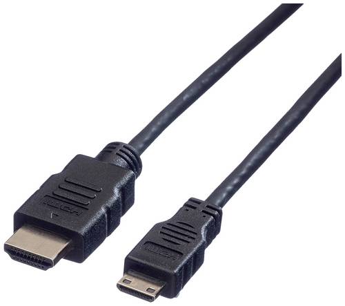 Value HDMI Anschlusskabel HDMI-A Stecker, HDMI-Mini-C Stecker 2.00m Schwarz 11.99.5580 Geschirmt HDMI-Kabel
