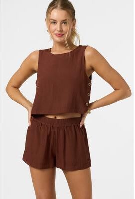 O'Neill s Sanders Beach Shorts in Coconut Brown, Size Small, Linen/Viscose