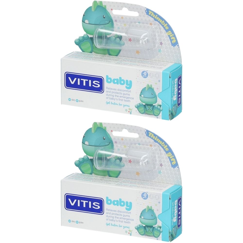 Vitis Baby Gel+Fingerzahnbürste Zahngel 2x 2x30 ml