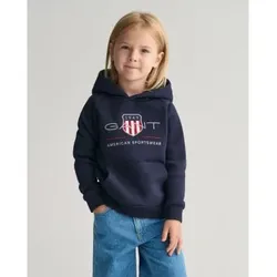 Gant Unisex für Kinder. 806784 Archiv Shield Kinder Hoodie navy (3/4años= 98/104cm), Lässig, Baumwolle, Langarm, Kinderbekleidung