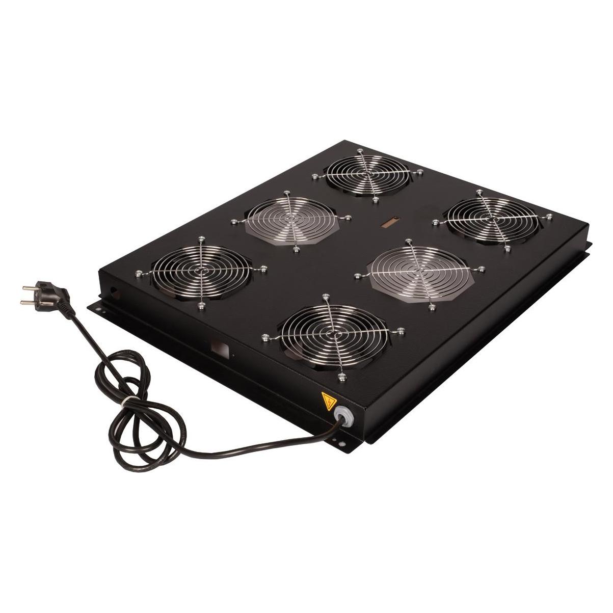 Roline 19-inch roof-mounted fan unit 4 fans ON/OFF for server enclosure black (26.21.0308)