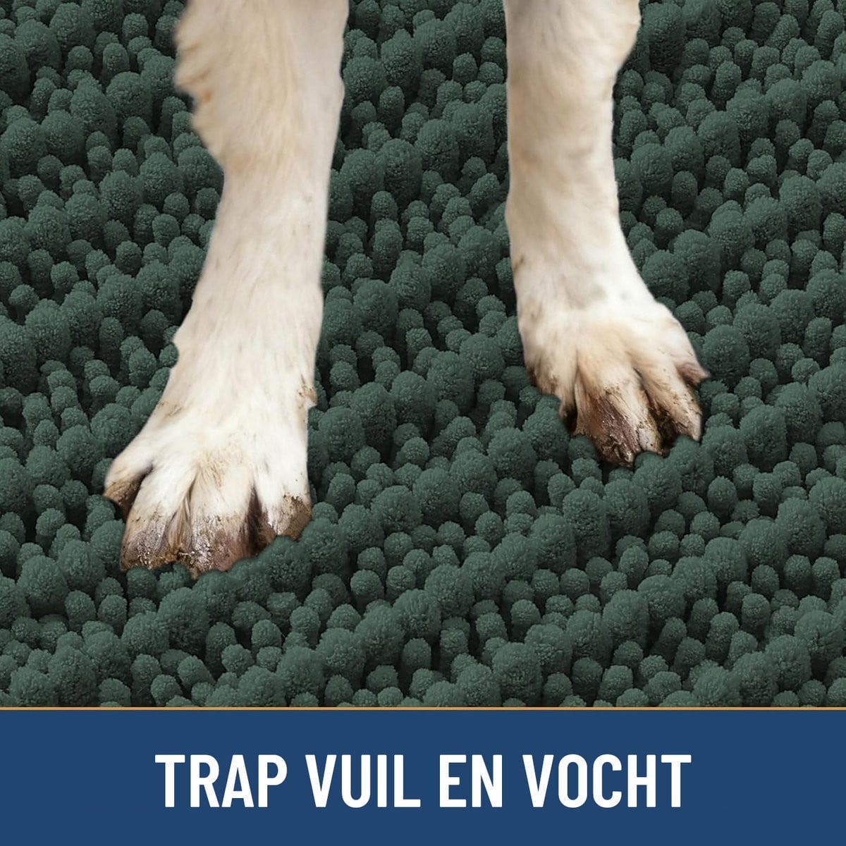 Olanly Badmat Antislip Chenille – Inktgroen – 61 x 112 cm
