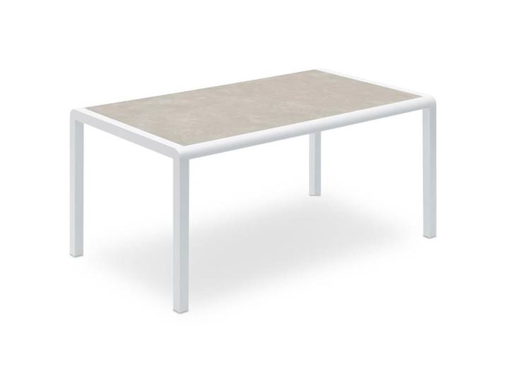 Idimex Gartentisch Trapani grau, weiß, Grau, Glas, Metall, Mode, Rechteckig,rechteckig, 160x75x90 cm, Gartenmöbel, Gartentische, Gartentische
