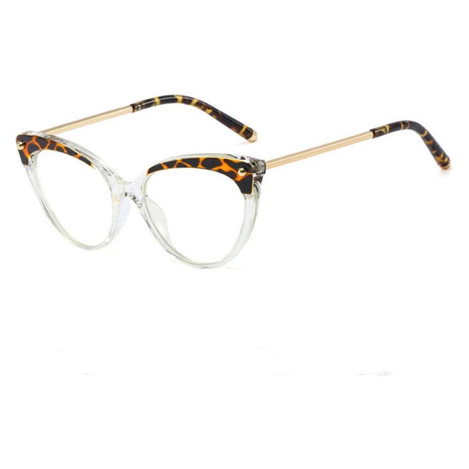 Techsuit - Anti-Blue Light Glasses Reflex TR90 (F93308) - Cat Eye - Clear / Leopard (56340254)