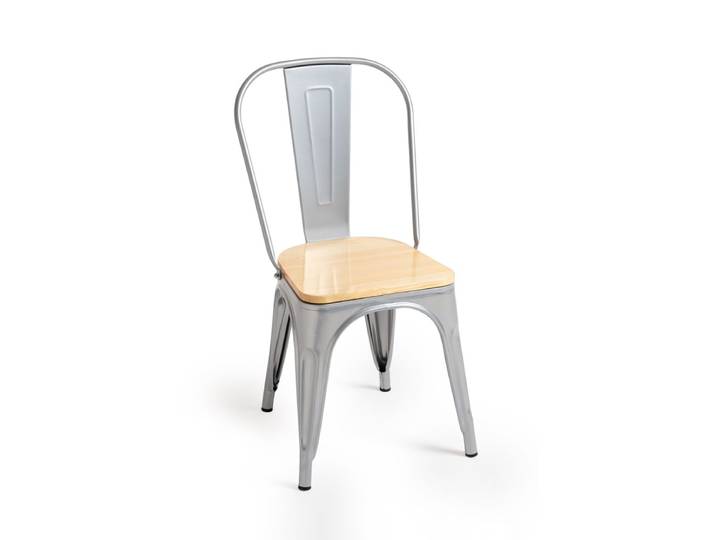 6er Set Stühle Torix Naturholz - Gris métallique