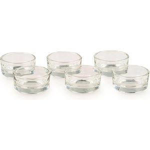 pajoma Teelichthalter Lira, transparent, Glas, Höhe 2,2 cm, 6er Set, 6 Stück