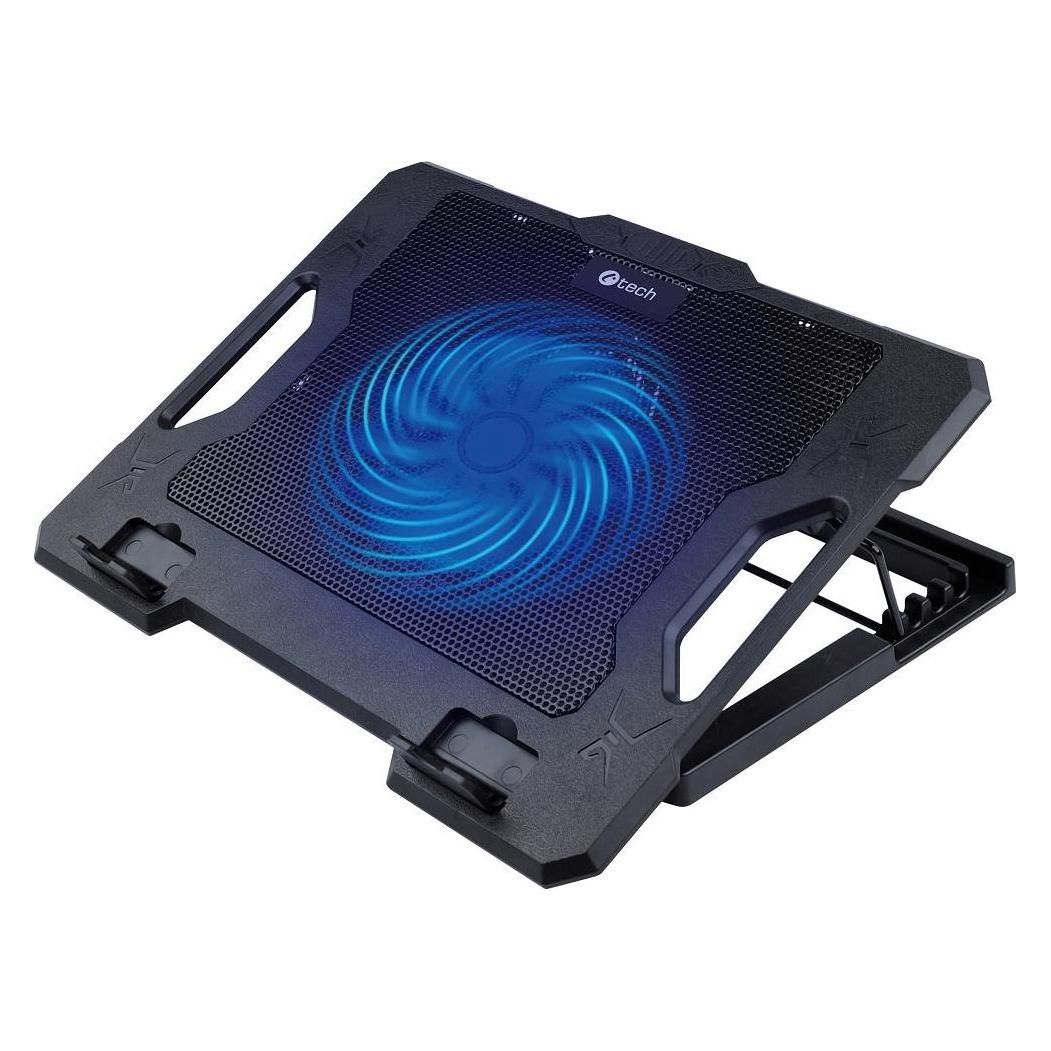 C-Tech Kühlpad CLP-S100, 17 Zoll, 1x 140mm, 2x USB, blaue Hintergrundbeleuchtung (CLP-S100)