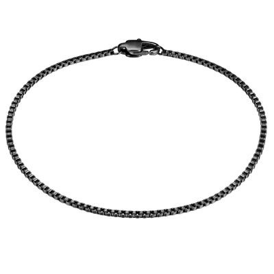 Armband TRUE REBELS "TR348" Gr. 21, schwarz, Armbänder, Herren, 21, Edelstahl, Armband