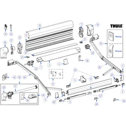 Thule Endkappe Gehäuse rechts für Markise Omnistor 8000 - Farbe Anthrazit Thule Ersatzteilnummer 1500603370