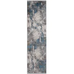 Vintage Läufer Kennedy 80 x 240 cm Mischgewebe Blau