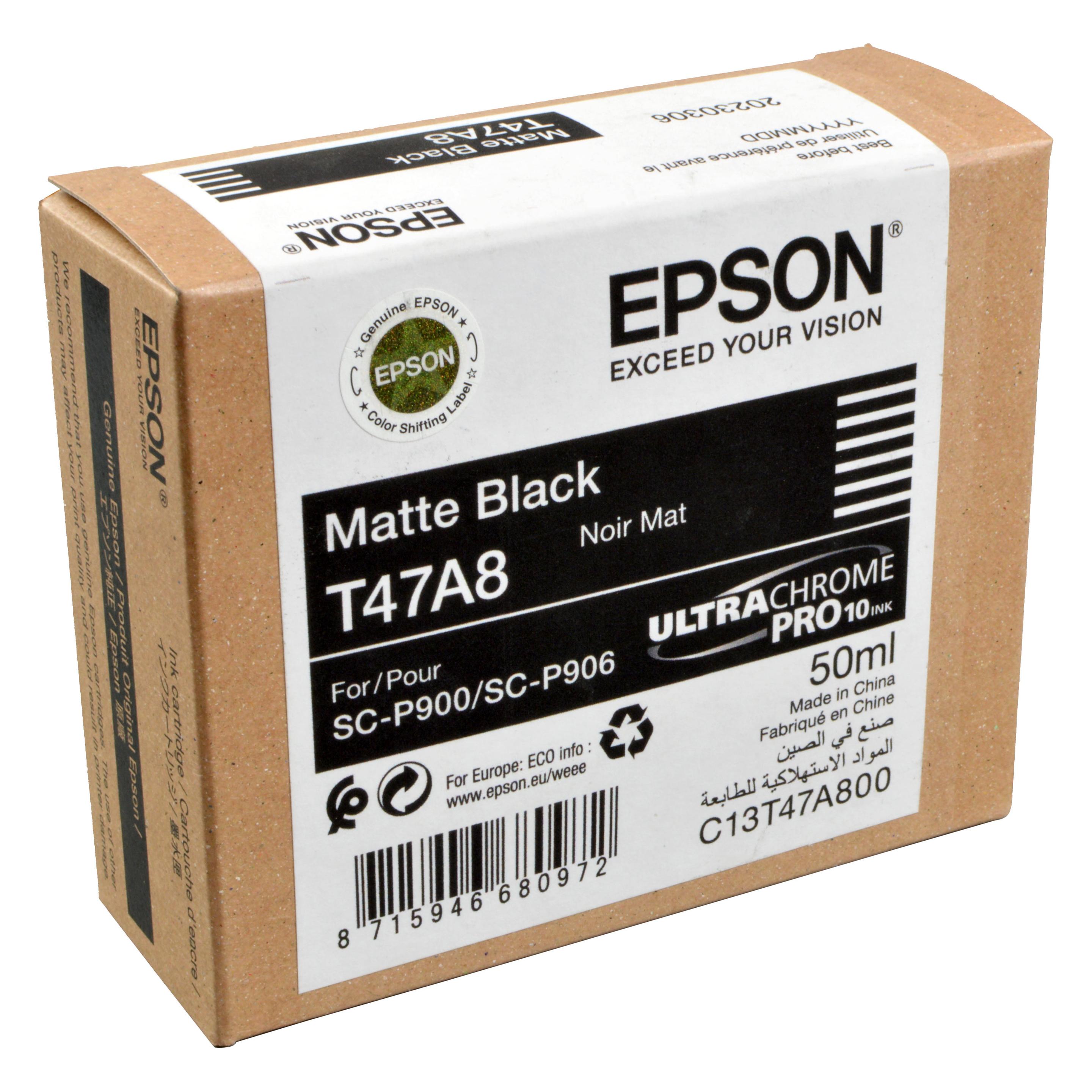 Epson Ink/Singlpck Matte BK T47A8 Pro 10 50ml (MBK) (C13T47A80N)