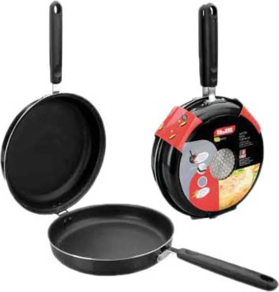 Ibili Indubasic Dubbele Tortilla-pan 20 cm, Aluminium, Geschikt voor Inductie, Antiaanbaklaag