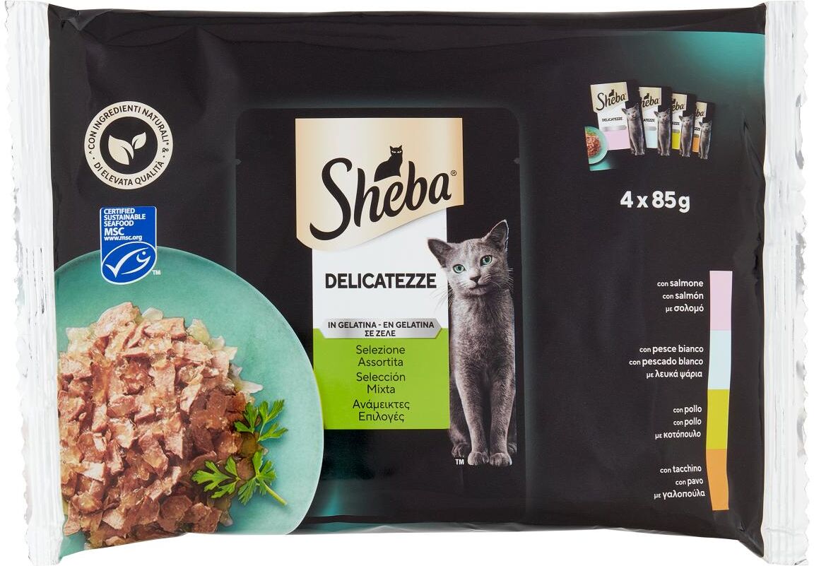 Sheba Cat Delicatezze Selezione Assortita Busta Multipack 4x85G MIX CARNE E PESCE