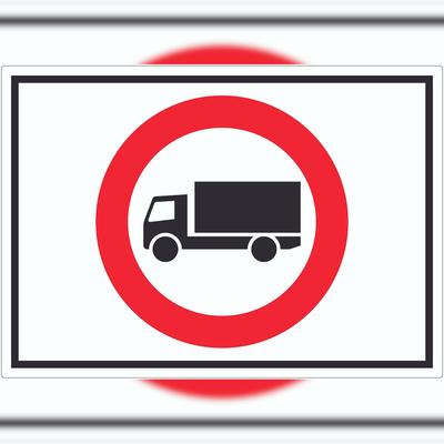 HB-Druck LKW Durchfahrt Verboten Symbol Aufkleber A7 (74x105mm)