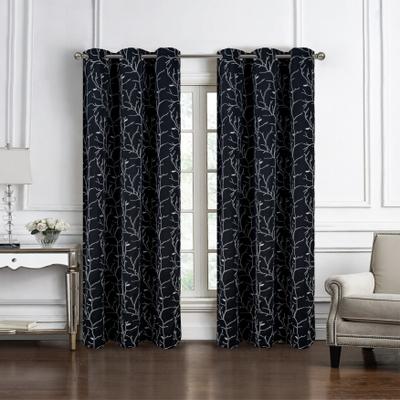 RT Designer Collection "Luciana Vines Embroidered Privacy Window Curtain Panel 84"" or 90"""