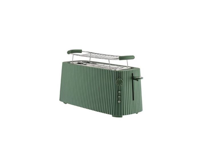Alessi Toaster Plissé Lang Grün, 2 lange Schlitze, für 4 Scheiben, 1700 W