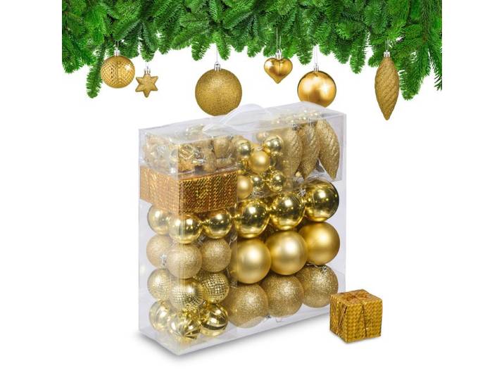 Relaxdays Kerstballen set van 110