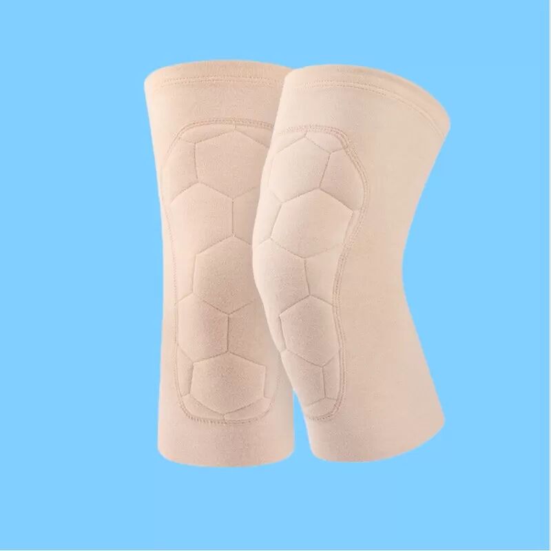 INF Wolle Seide Dralon Thermische Knie Wärmer - Gelenkschutz & Winterwärme (Paar) XL Beige