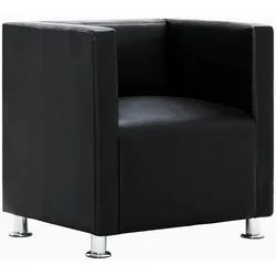 vidaXL Würfel-Sessel Schwarz Kunstleder