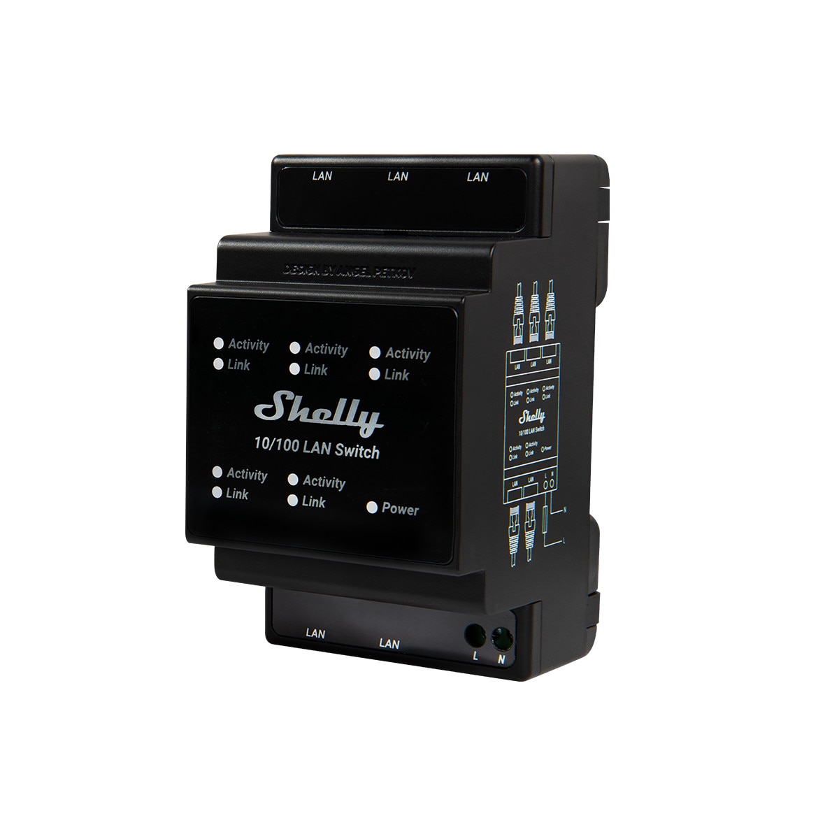 Shelly LAN Switch 5 Ports (10/100 Mbit) schwarz Shelly_Switch