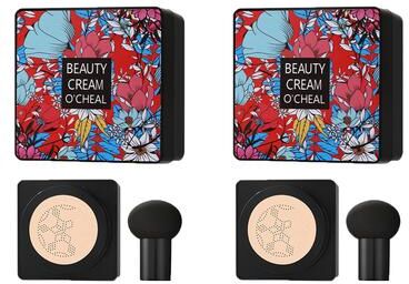 Uplifted Trends Mushroom Shaped BB Cream Foundation Lightweight Long Lasting Moisturizing And Concealing 2pc