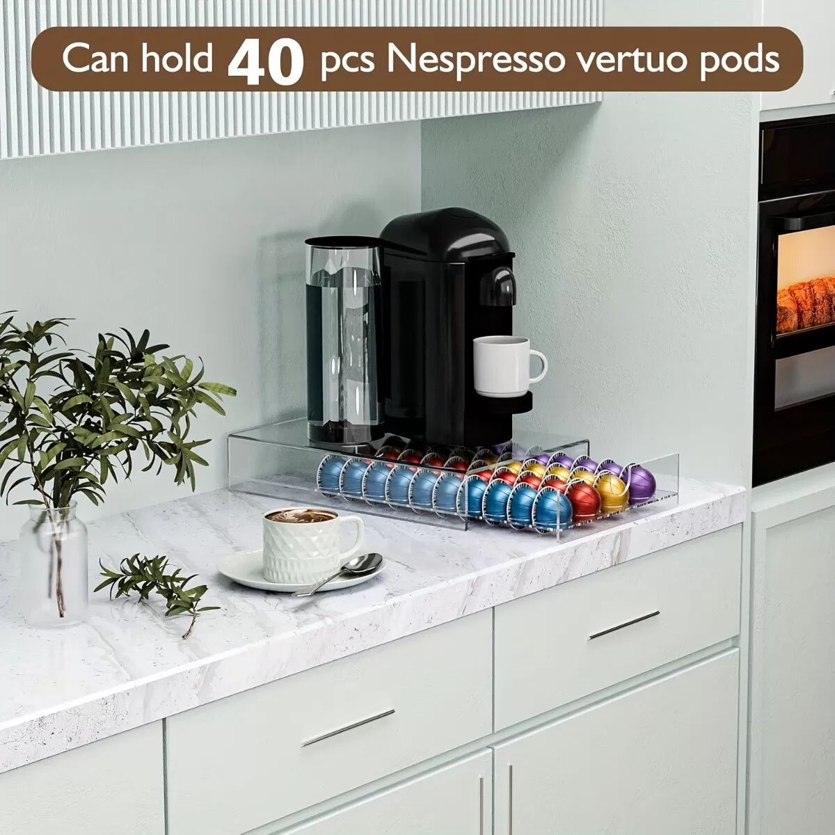 INF Support Acrylique pour Capsules de Café Nespresso Vertuo - Contient 40 Capsules