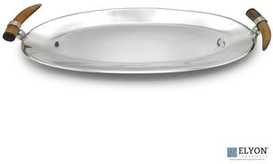 Elyon Tableware "Elyon 22"" Oval Serving Tray Platter Handmade Horn Handle"