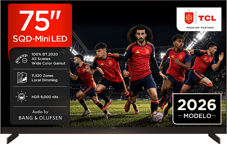 TV SQD-Mini LED 75" - TCL 75X11L, UHD 4K, SQD-Mini, Smart con Google TV, Diseño ultradelgado, Negro