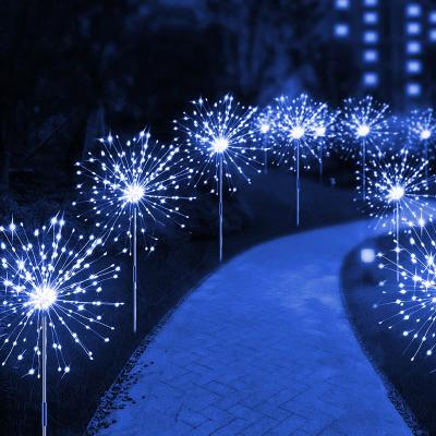 Multisell Products Hub LED Solar Firework Lights For Garden Waterproof Outdoor Dandelion Lawn Lamp For Landscape Decoration blue 1pcs