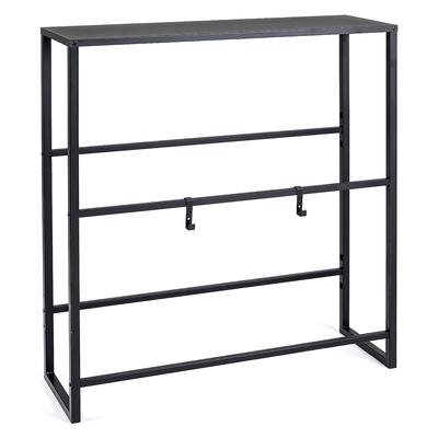COSTWAY Getränkekistenregal für 6 Kisten, 3‑stöckiges freistehendes Metallregal mit Ablage, 2 Haken & einstellbarem Neigungswinkel