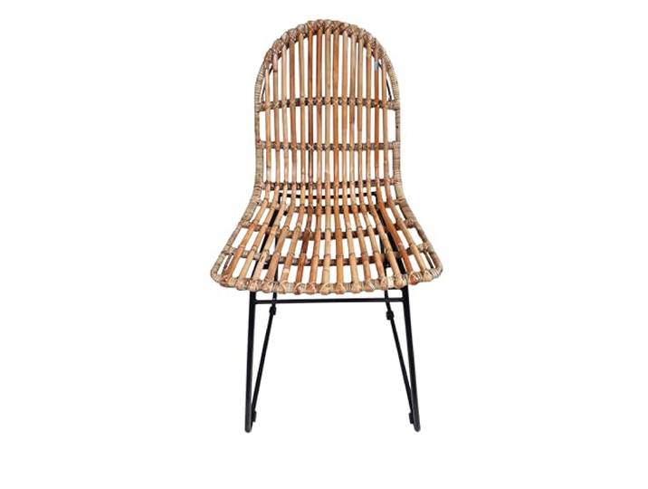 SIT® Stuhl Rattan – 2er‑Set Esszimmerstuhl mit natürlichem Rattan‑Geflecht & schwarzem Metallgestell, Sitzhöhe ca. 50 cm