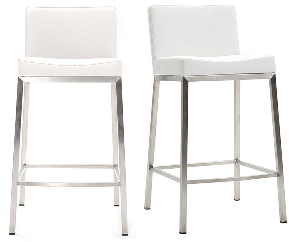 Miliboo Design-Hocker 66 cm Weiß 2er-Set EPSILON