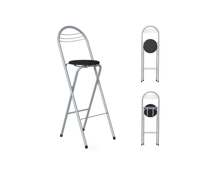 LuxusKollektion Barhocker Barhocker Klappbar Lehne Sitzhöhe 75cm 1 Barhocker Schwarz 75 cm