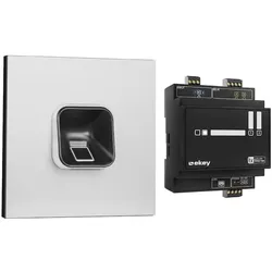 ekey sLine Fingerprintset in Schwarz für Gira 106 Aluminium, Aktionspreis