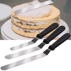 Streichpaletten Set 3-tlg. - Zuckerguss Spatel zum Glätten von Torten & Kuchen - aus rostfreiem Edelstahl mit Kunststoffgriff - lebensmittelecht