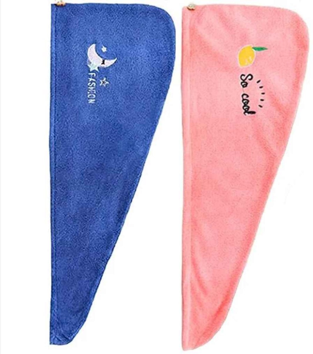 Bodybite Sneldrogende Haarhanddoek - 2 Stuks Microvezel Hair Wrap Turban - Roze & Blauw