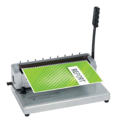 GBC WireBind W12 – manuelles Drahtbindegerät, 125 Blatt, 14,3 mm/34 Ringe, Ein‑Griff‑Bedienung, silber