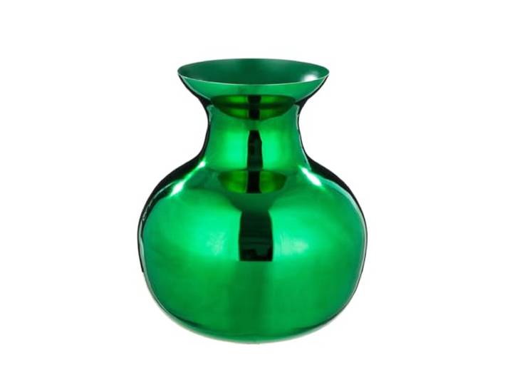 GILDE Vase Kyoto en Fer\, bulbe\, Brillant\, Vert\, Hauteur 29 cm x diamètre 25 cm\, Vase à Fleurs étanche