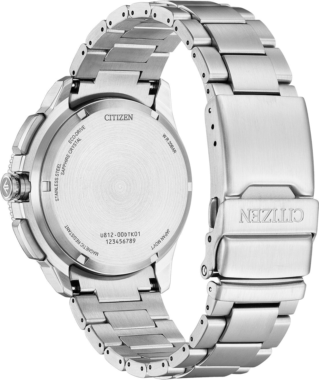 Quarzuhr CITIZEN "Wave Tracker", silber (silberfarben, schwarz), Armbanduhren, Herren, Quarzuhr, Armbanduhr, Solar, Herrenuhr, Edelstahlarmband, analog