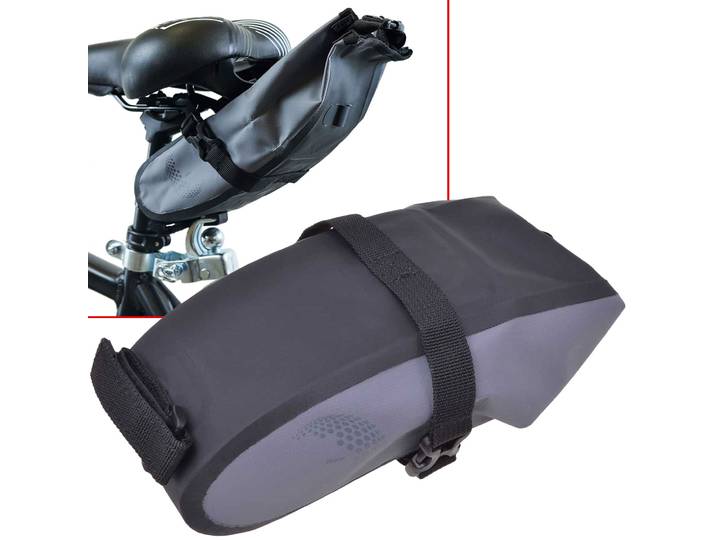 Satteltasche fürs Velo, wasserdicht, grau
