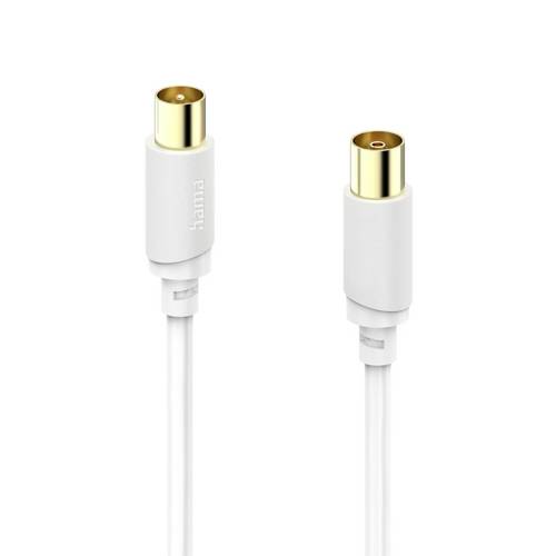 Hama Antennen, SAT Anschlusskabel [1x Koaxial-Stecker - 1x Koaxial-Buchse] 3m 120 dB Weiß