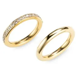 DIAMONIQUE® 2tlg. Ring Set = 0,51ct Brillantschliff Edelstahl