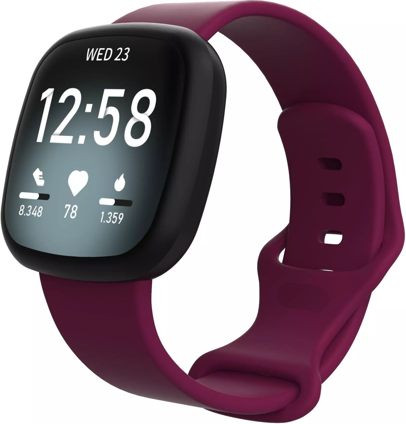 INF Fitbit Sense/Versa 3 Armband Silikon Weinrot (S)